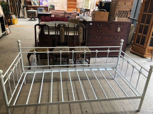 White single bed with side rail - REF