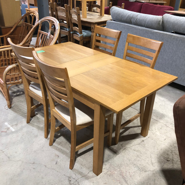 Extending Dining Table and Four Chairs - REF