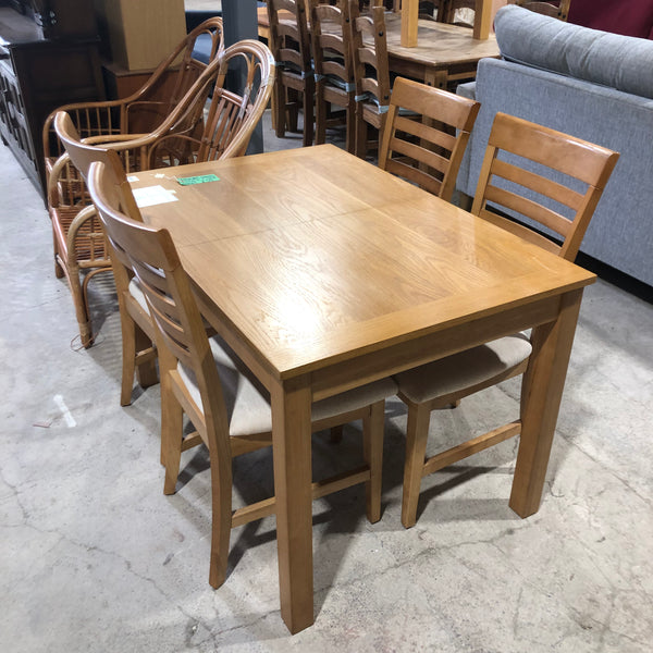 Extending Dining Table and Four Chairs - REF