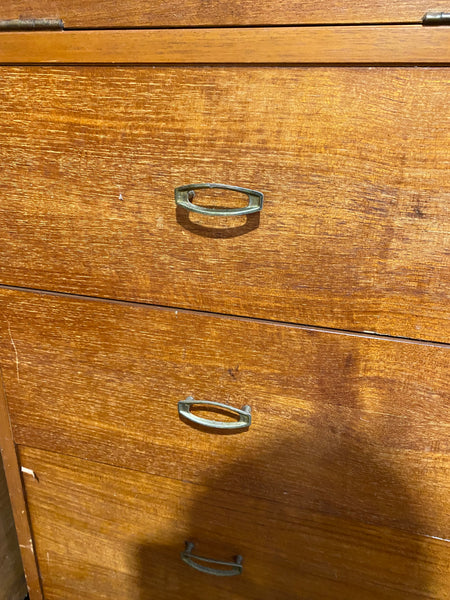 Mid Century Teak Veneer Compact Wardrobe