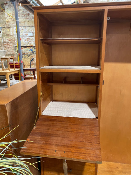 Mid Century Teak Veneer Compact Wardrobe
