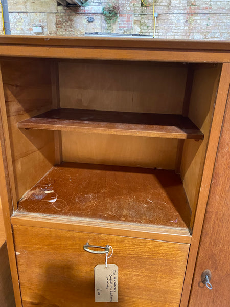 Mid Century Teak Veneer Compact Wardrobe
